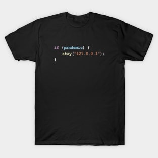 Stay Home (127.0.0.1) If There's a Pandemic Programming Coding Color T-Shirt